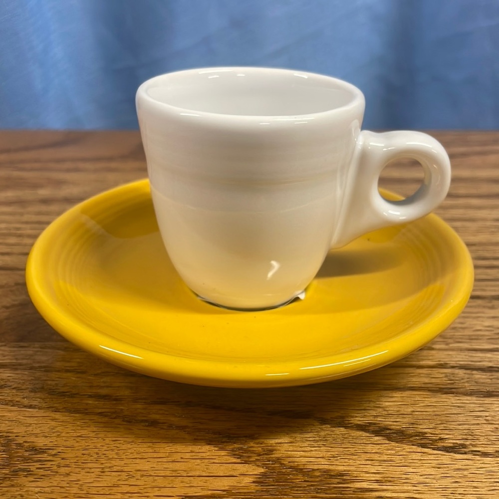 Fiesta Demitasse Cup & Saucer Fiesta AD cup Espresso HLC Marigold and white